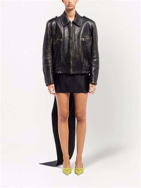 prada leather jacket|prada distressed leather jacket.